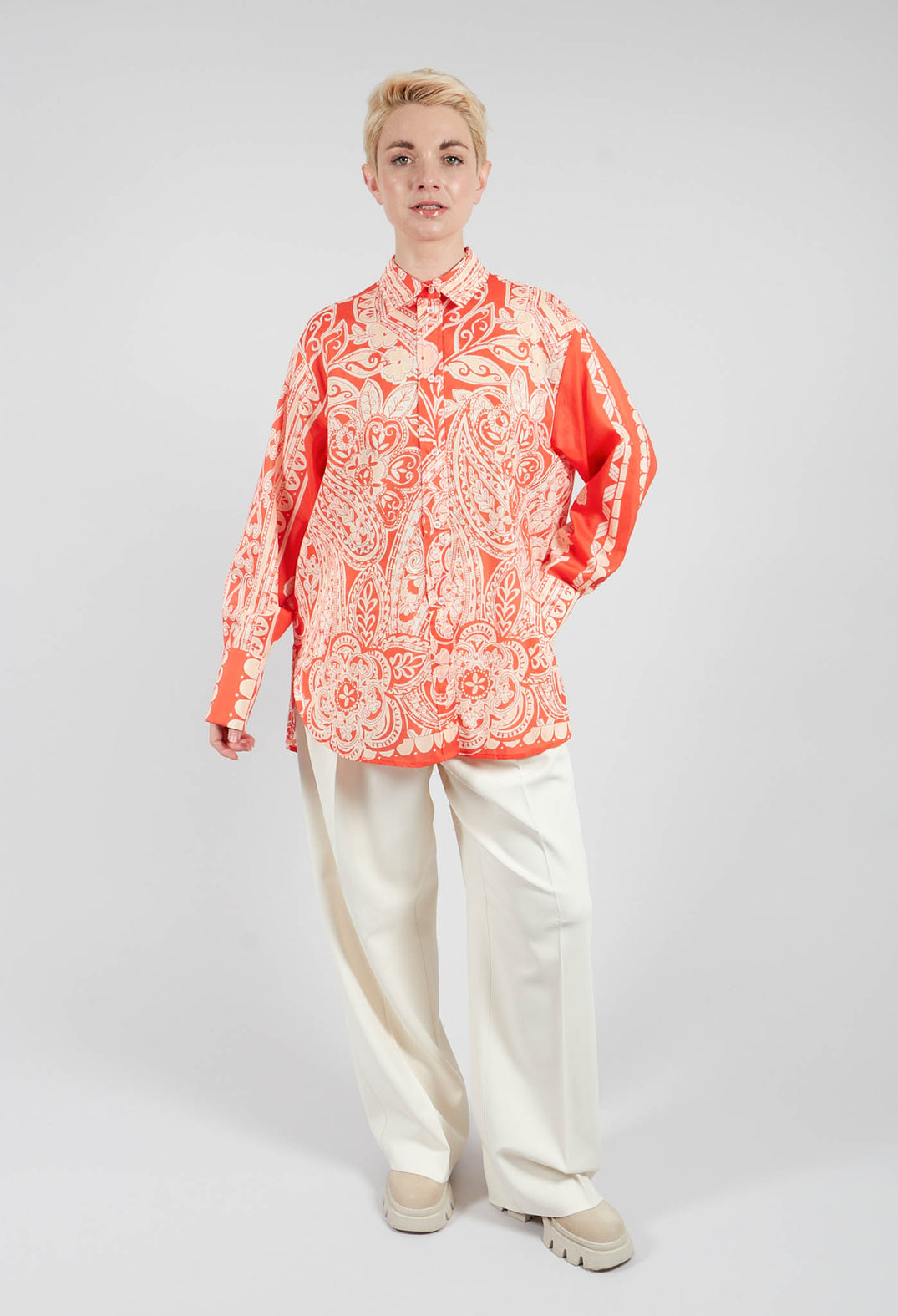 Dafne Printed Shirt in Clementine