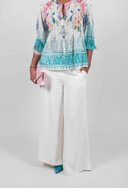Fedra Flared Trousers in Sea Salt