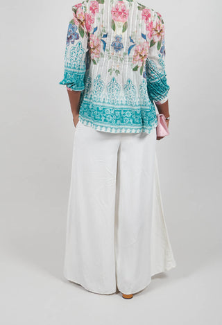 Fedra Flared Trousers in Sea Salt
