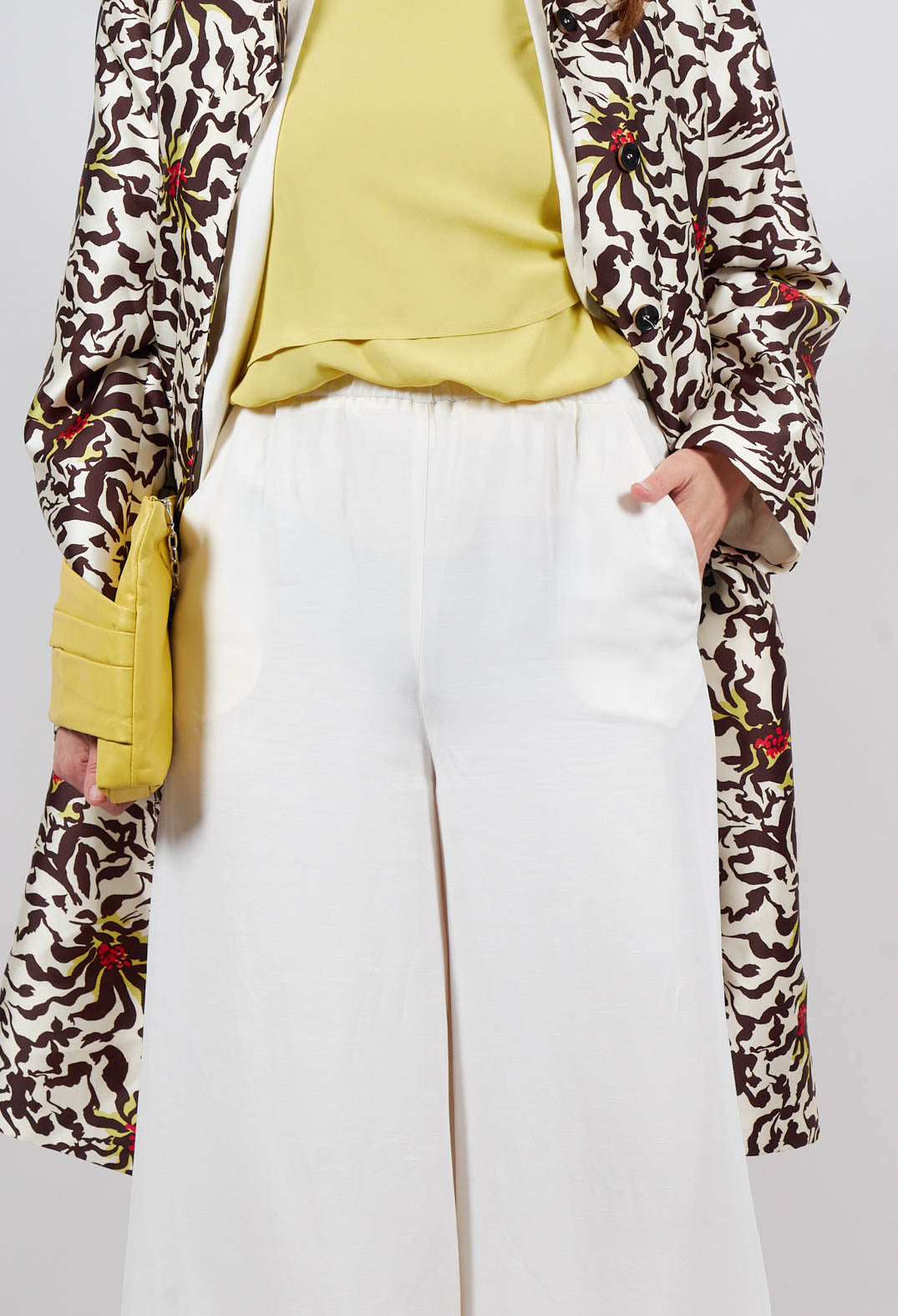 Fedra Flared Trousers in Sea Salt