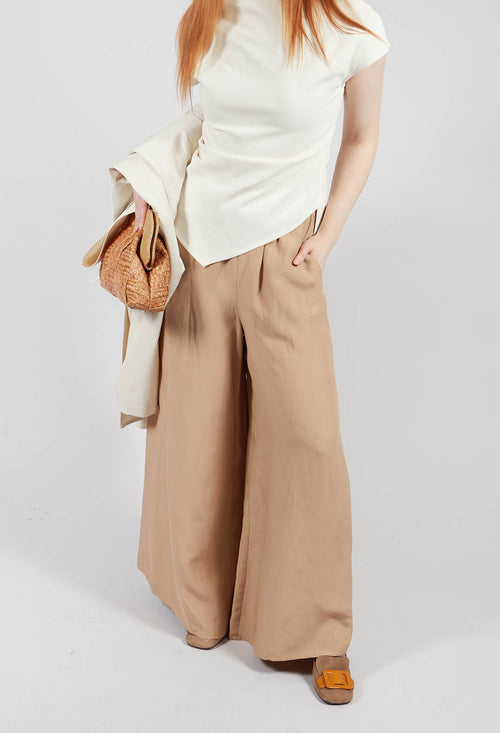 Fedra Flared Trousers in Cafe Au Lait