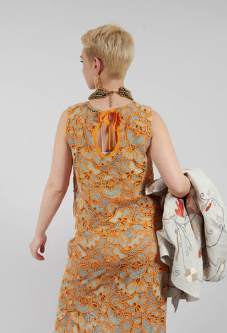 Celia Macrame Top in Clementine