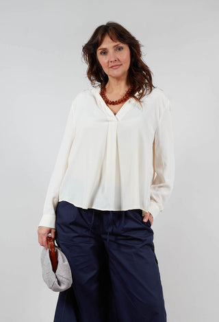 Torre Collared Blouse in Sea Salt