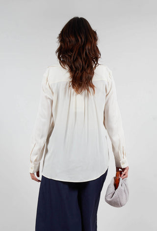 Torre Collared Blouse in Sea Salt