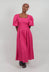 Cotton Poplin Pleated Dress in Party Punch