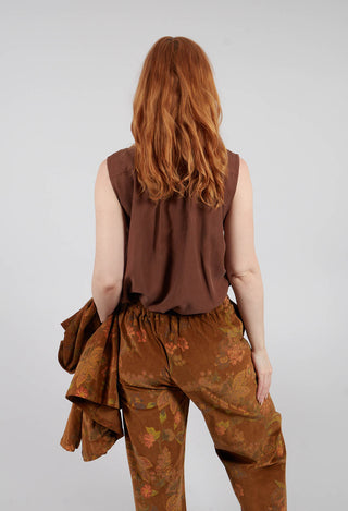 Lyocell Sleeveless Shirt in Sigaro