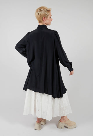 Short Silk Blend Dress in Black