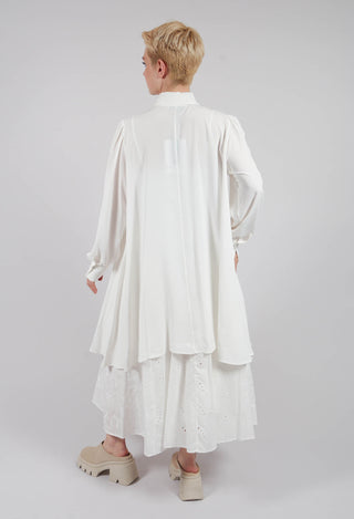 Short Silk Blend Dress in White