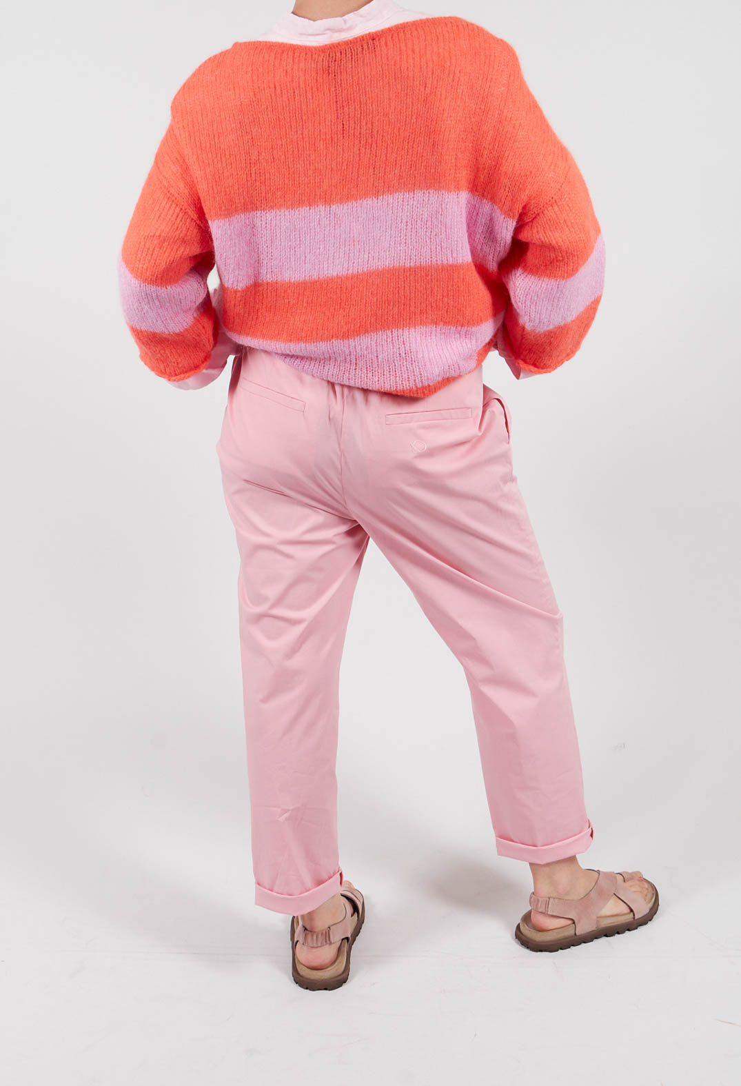 Cotton Poplin Joggers in Flamingo