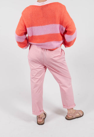 Cotton Poplin Joggers in Flamingo