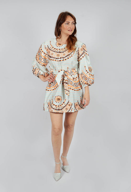 Riddhi Dress in Blue Print