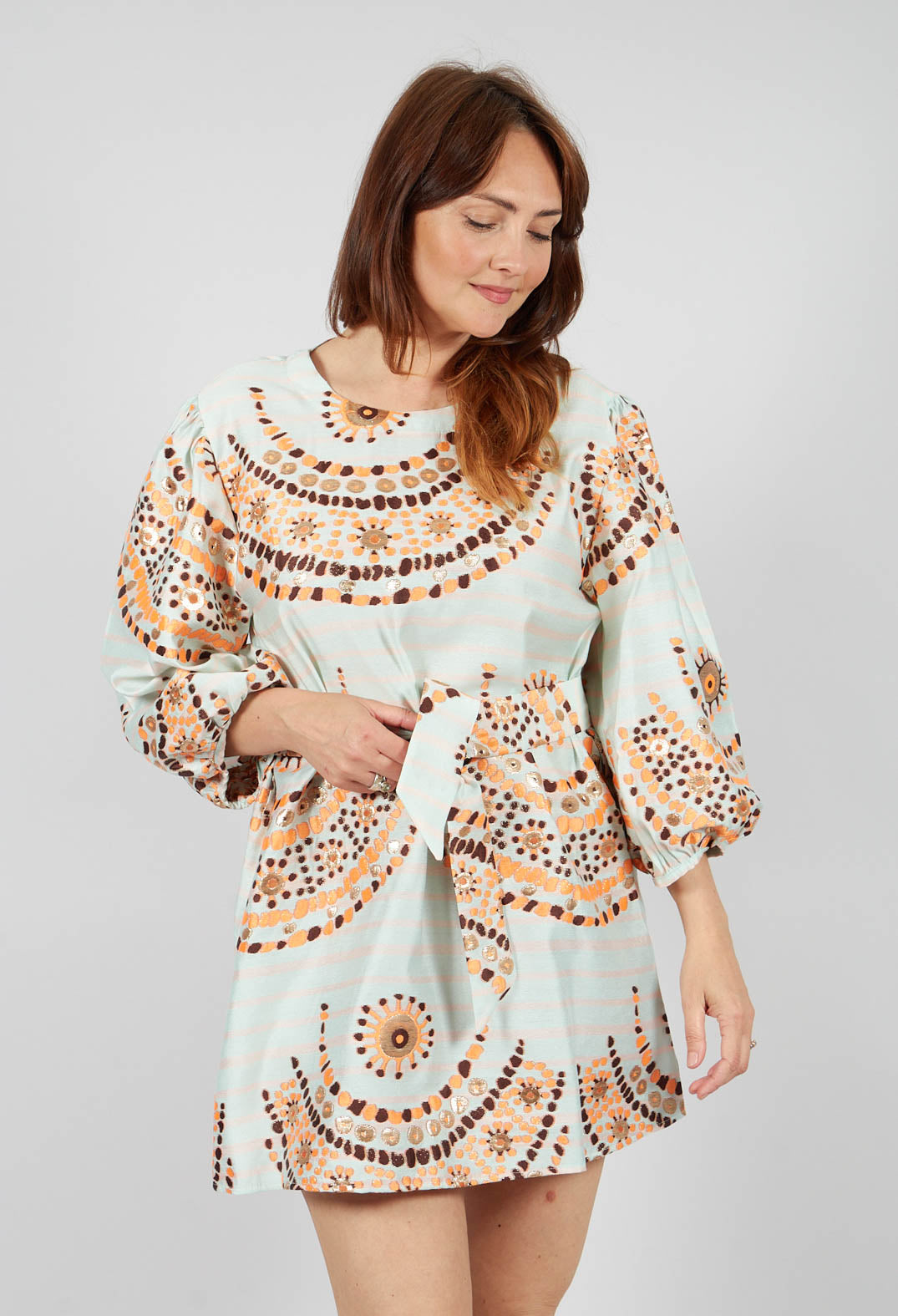 Riddhi Dress in Blue Print