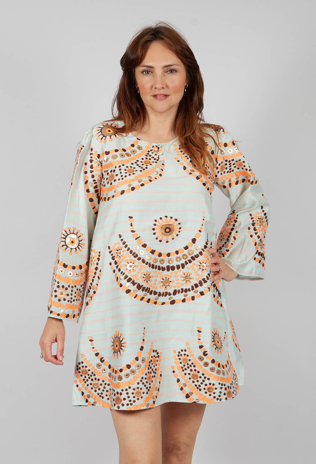Ricco Dress in Blue Print