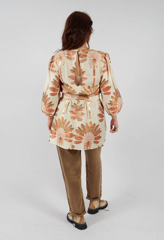 Revati Jacquard Dress in Orange Print