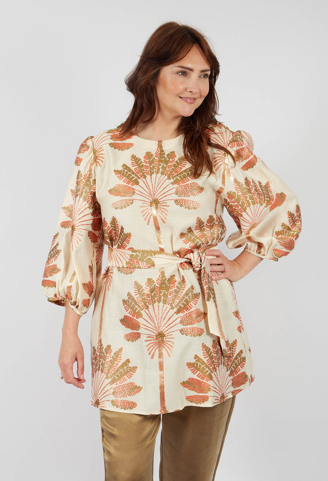 Revati Jacquard Dress in Orange Print