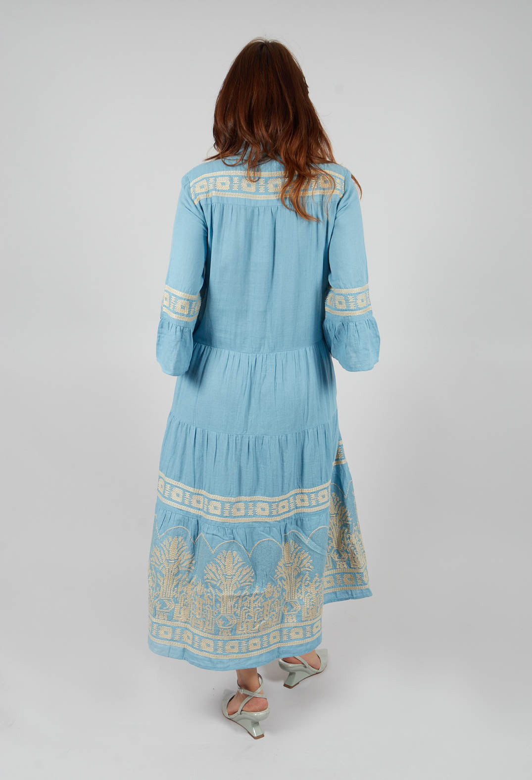 Rythme Dress in Blue & Beige