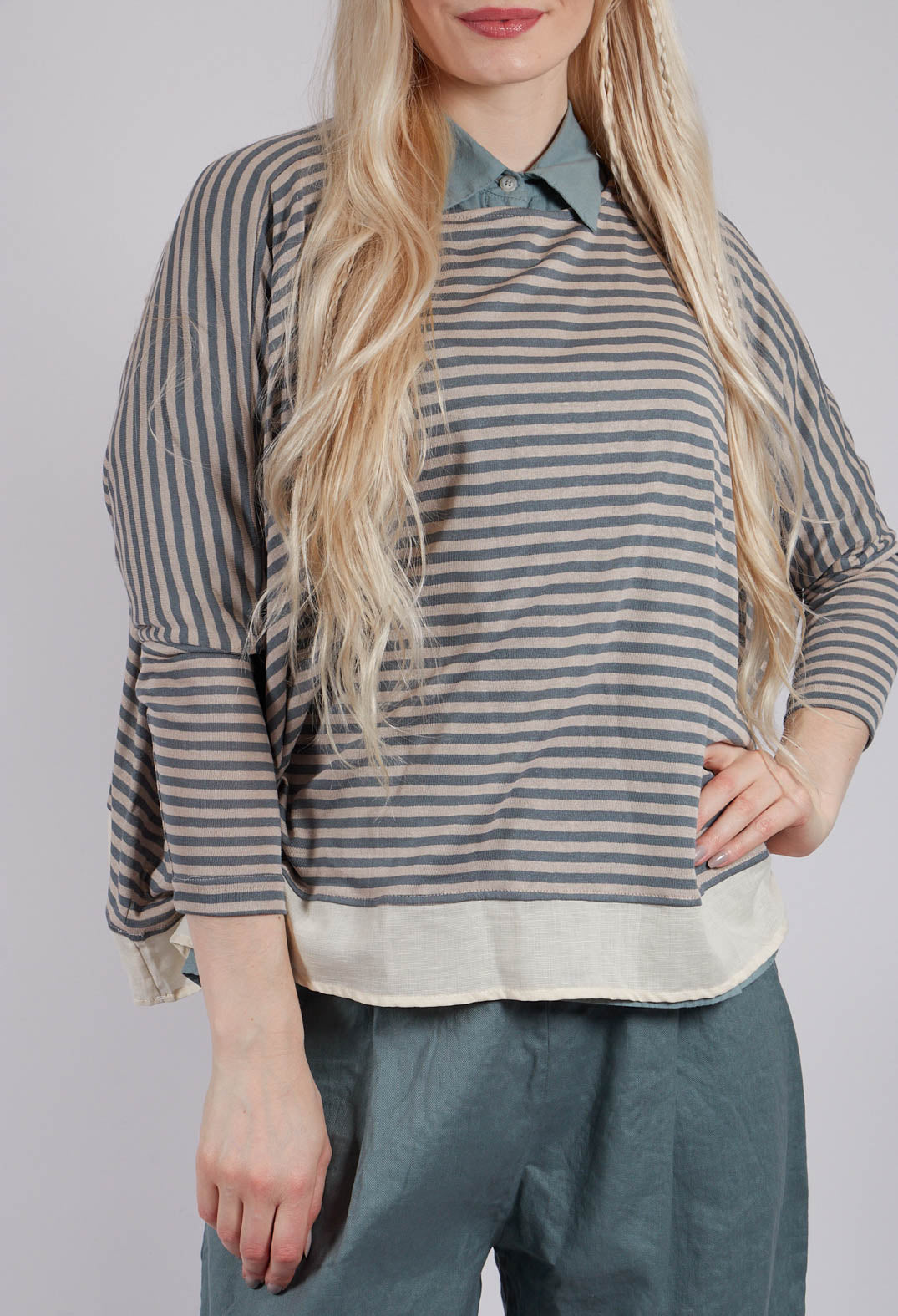 Bamboo LR Jumper in Lago Stripe