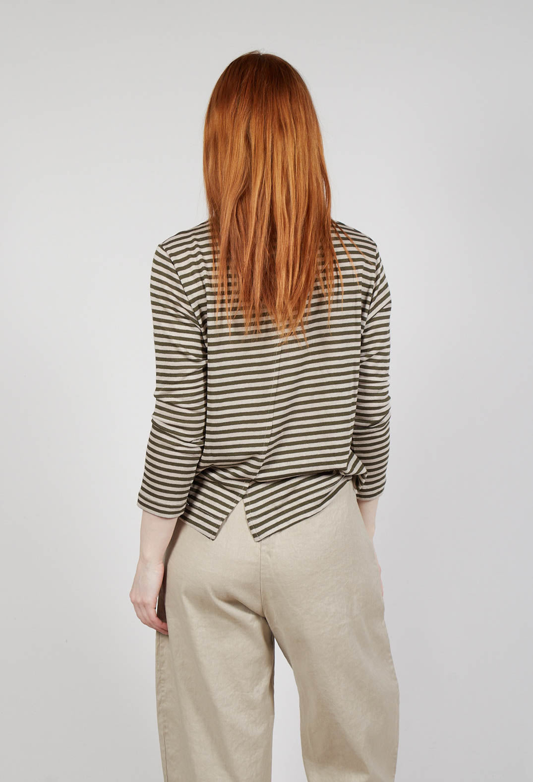 Crema LR Cardigan in Alga Stripe