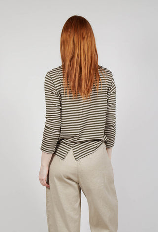 Crema LR Cardigan in Alga Stripe