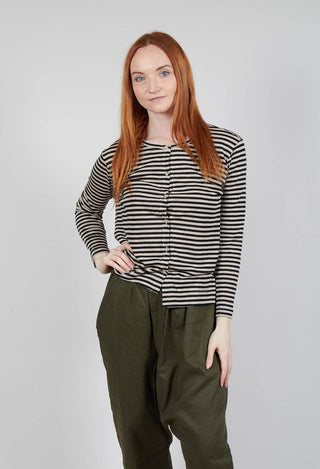 Crema LR Cardigan in Nero Stripe