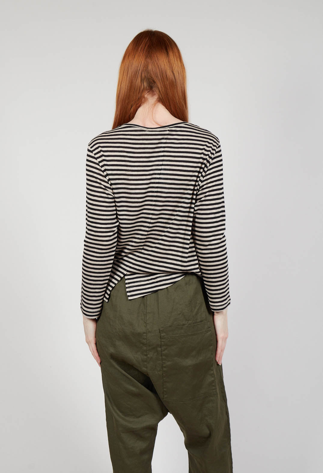 Crema LR Cardigan in Nero Stripe