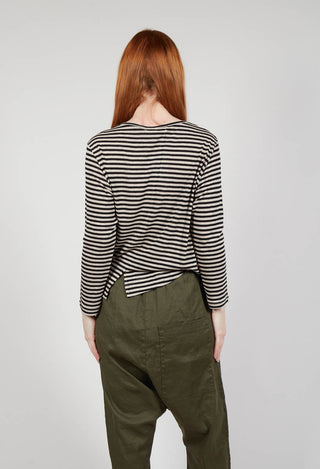 Crema LR Cardigan in Nero Stripe