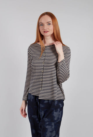 Crema LR Cardigan in Blu Stripe