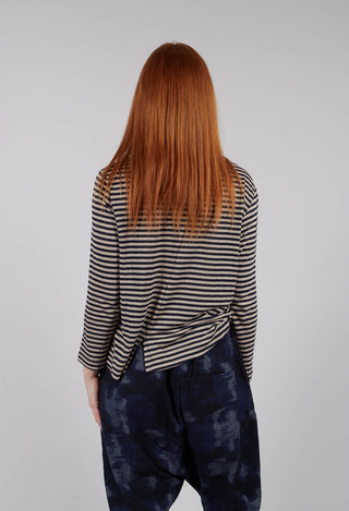 Crema LR Cardigan in Blu Stripe