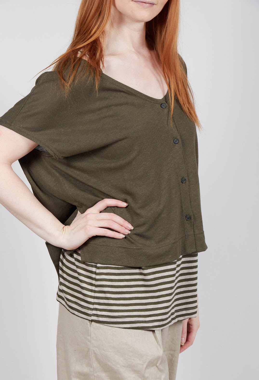 Lucente L Cardigan in Alga