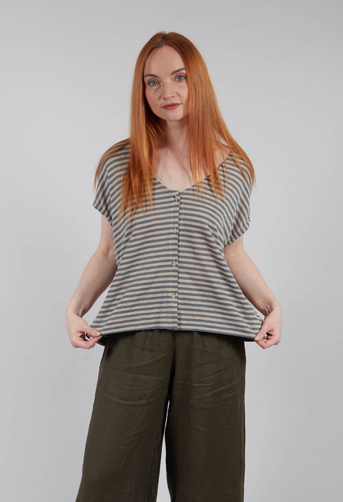 Lucente LR Cardigan in Lago Stripe