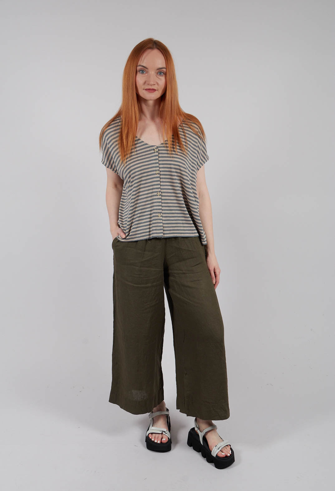 Lucente LR Cardigan in Lago Stripe