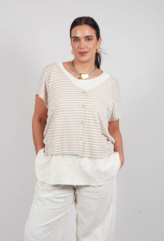 Lucente LR Cardigan in Grezzo Stripe