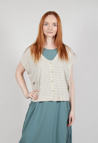 Lucente LR Cardigan in Grezzo Stripe
