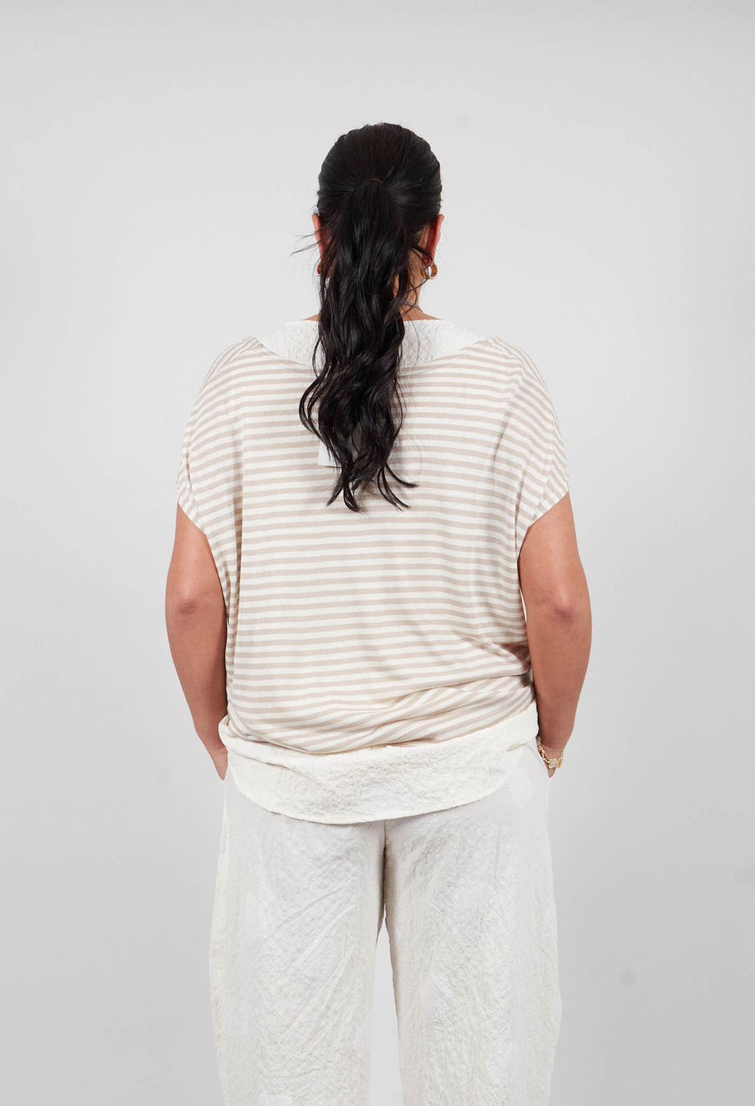 Lucente LR Cardigan in Grezzo Stripe