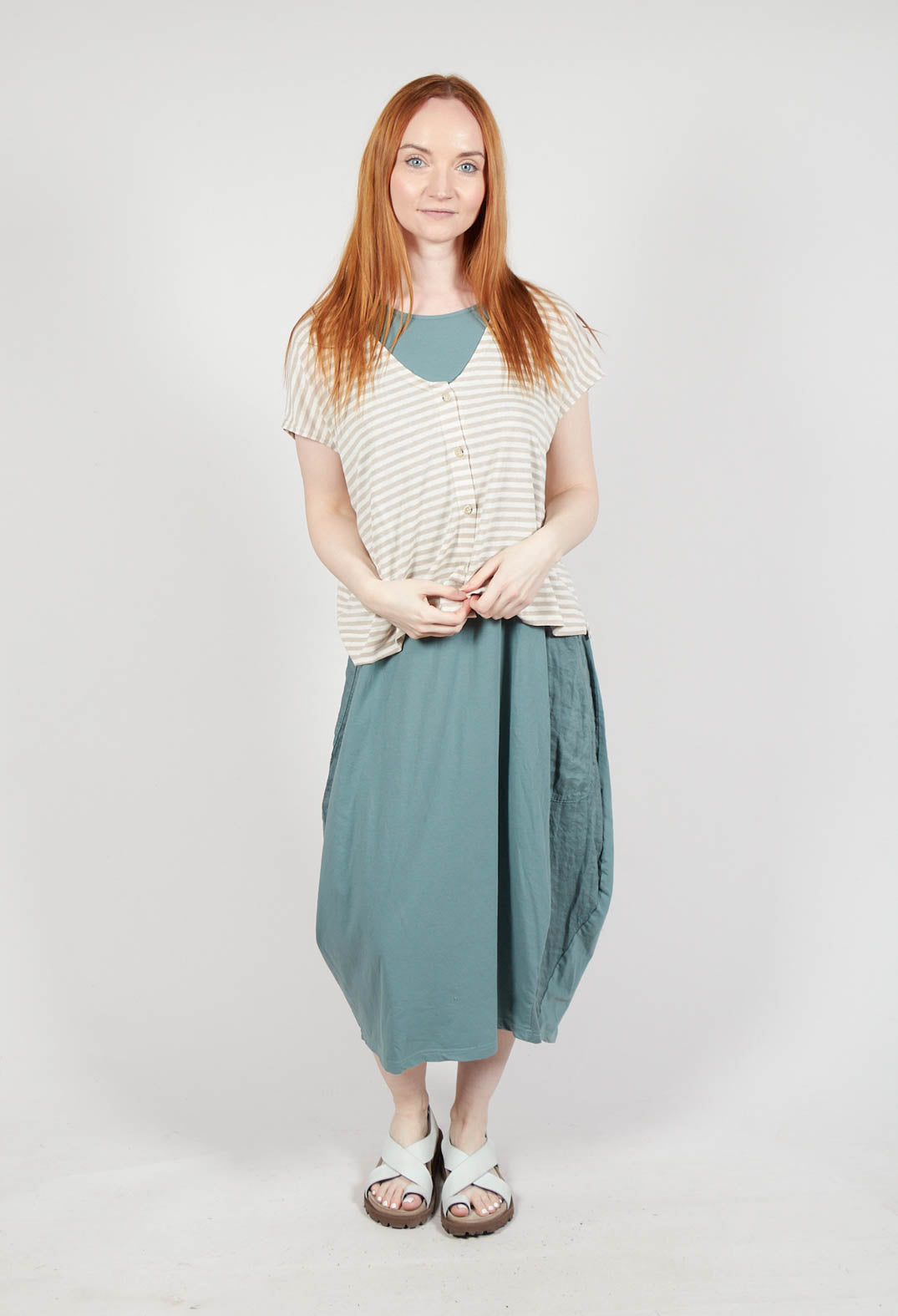Lucente LR Cardigan in Grezzo Stripe