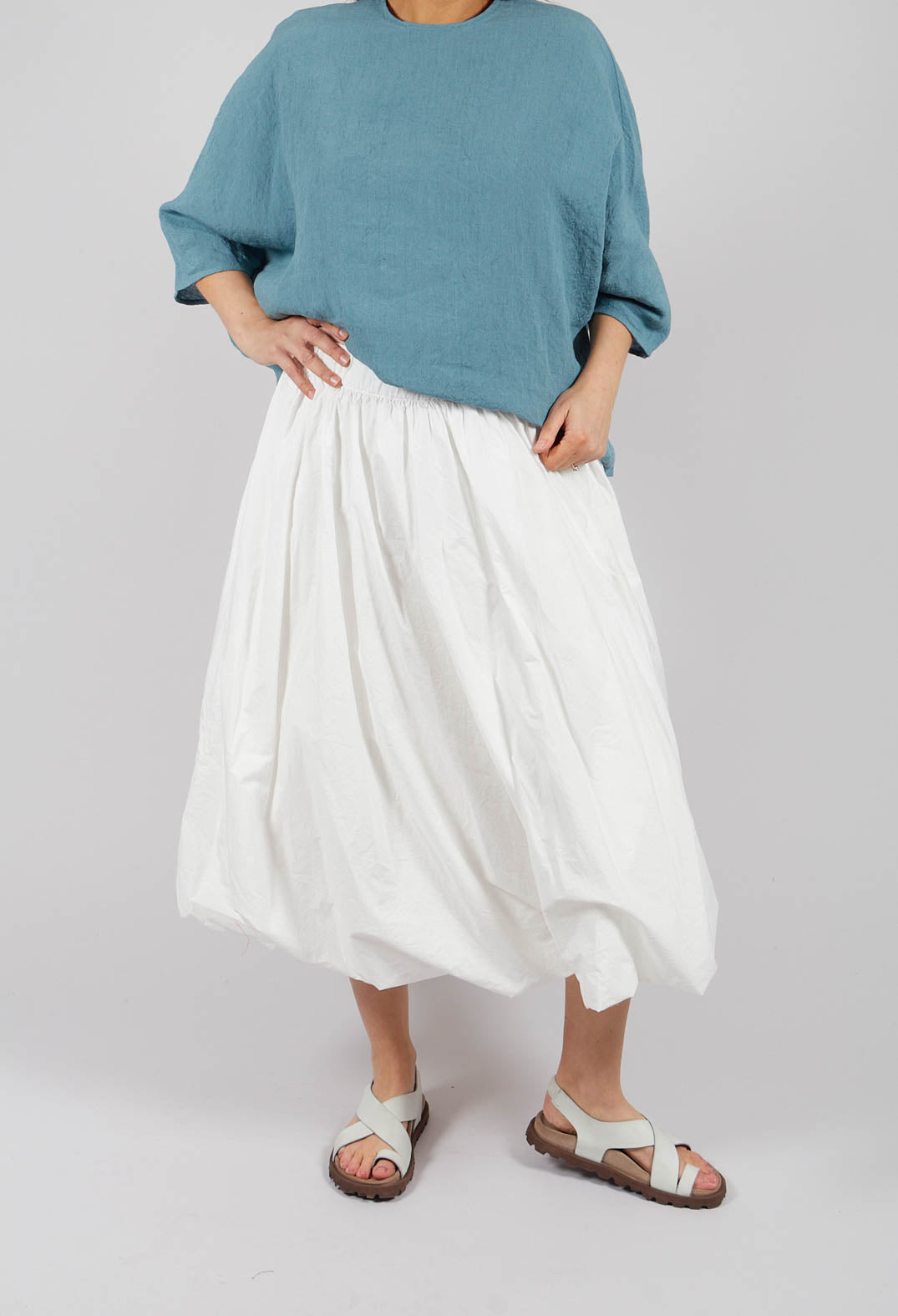 Knee Length Skirt in Milk