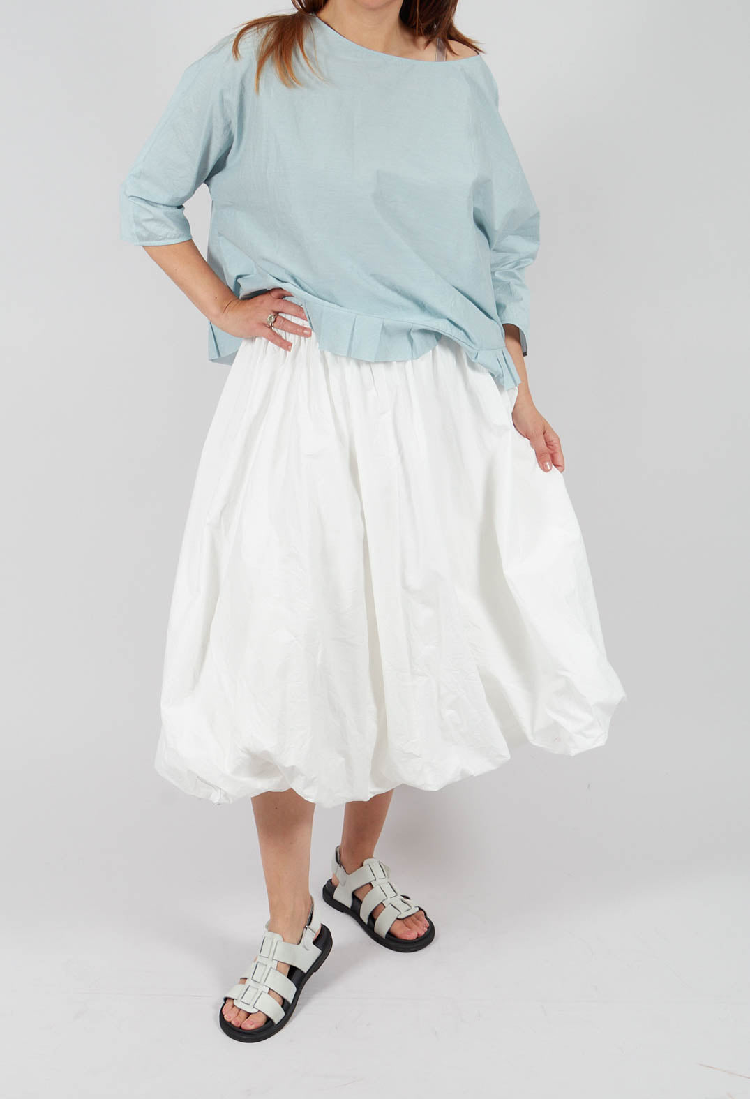 Knee Length Skirt in Milk