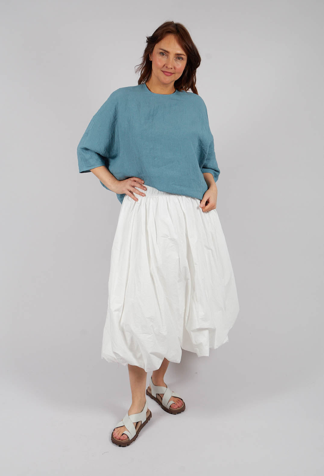 Knee Length Skirt in Milk