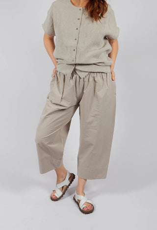 Cropped Wide Leg Trouser in Ecru