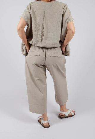 Cropped Wide Leg Trouser in Ecru