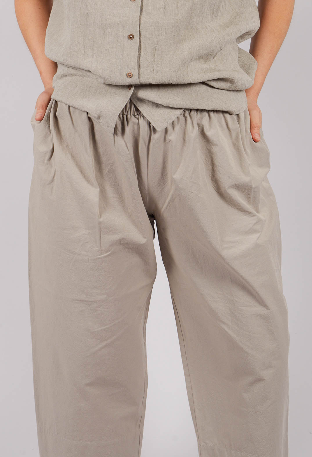 Cropped Wide Leg Trouser in Ecru