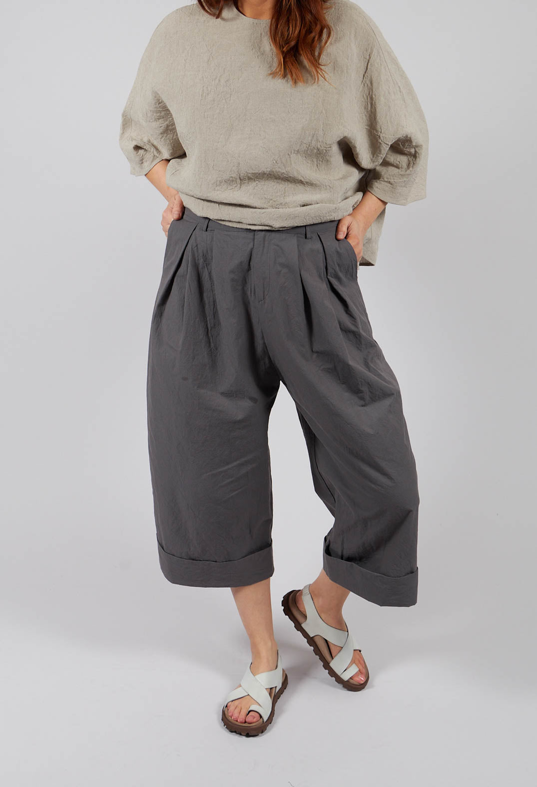 Turnup Trouser in Cement