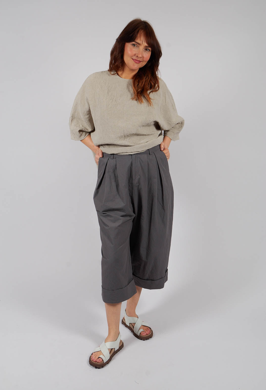 Turnup Trouser in Cement