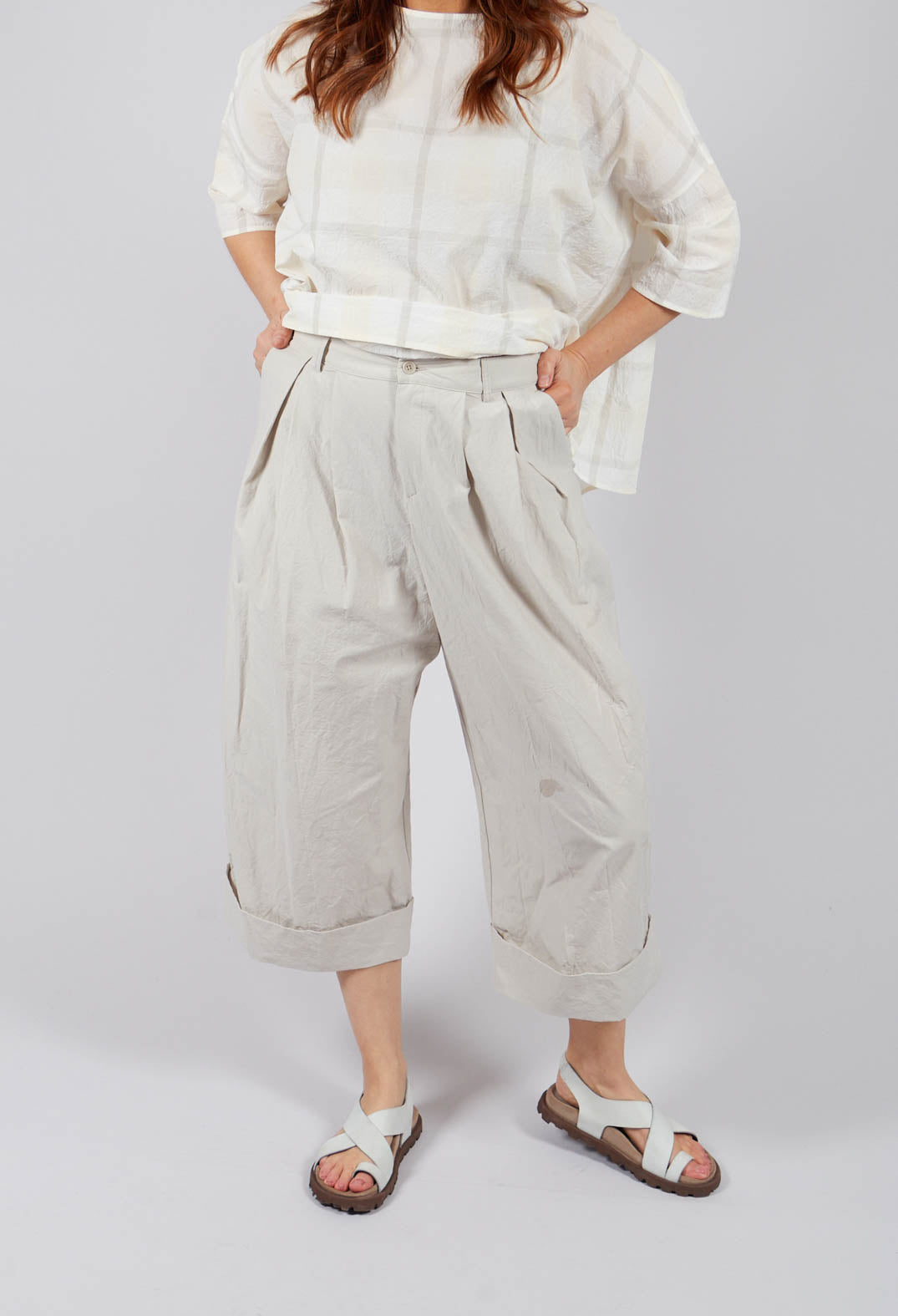Turnup Trouser in Chalk