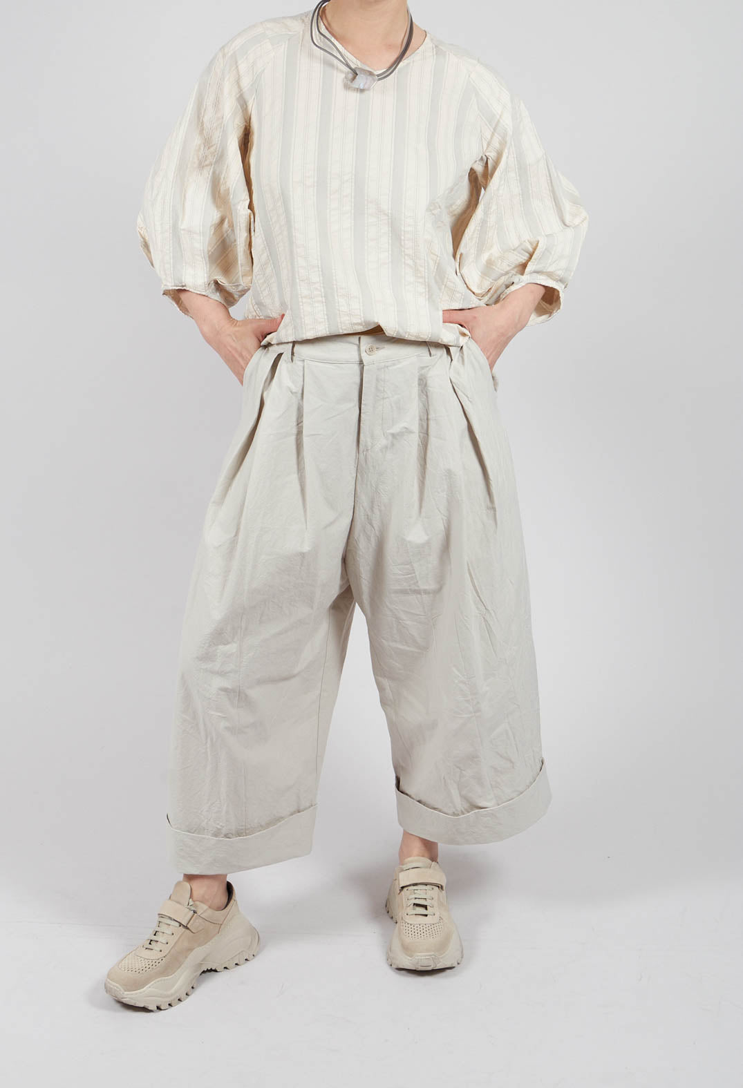 Turnup Trouser in Chalk