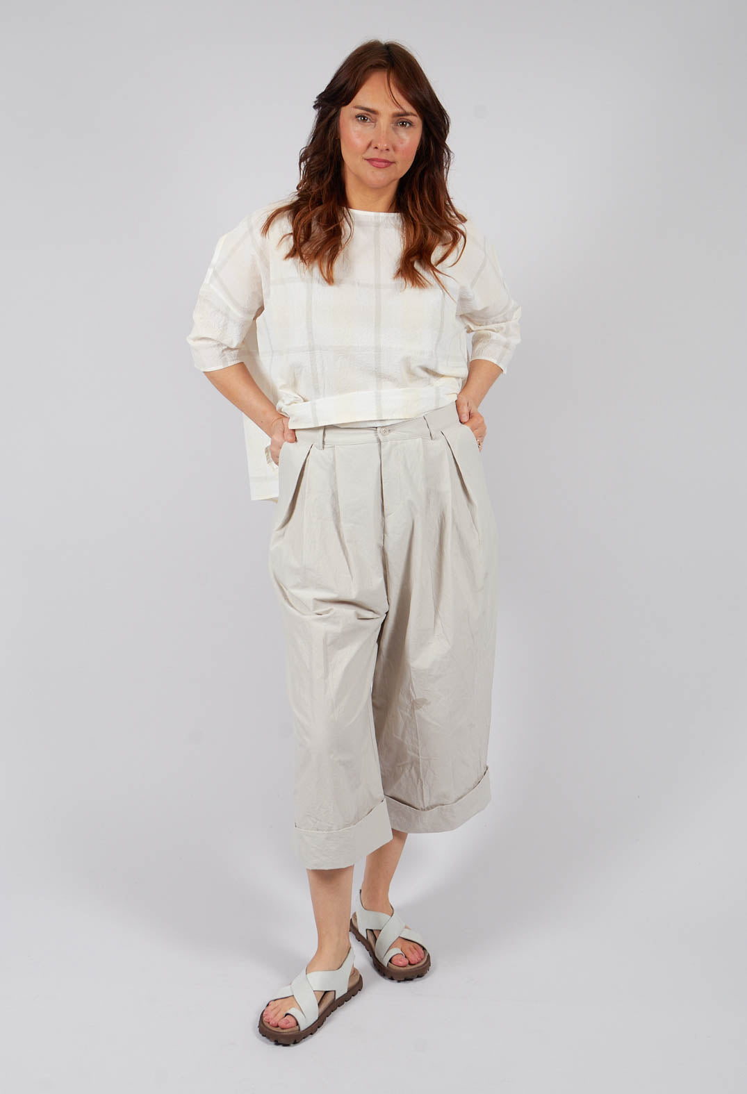 Turnup Trouser in Chalk