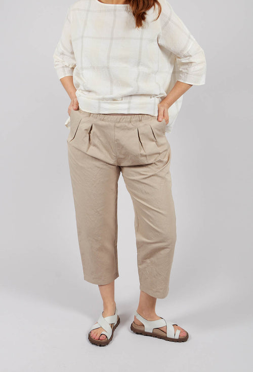 Barrel Leg Trouser in Ecru