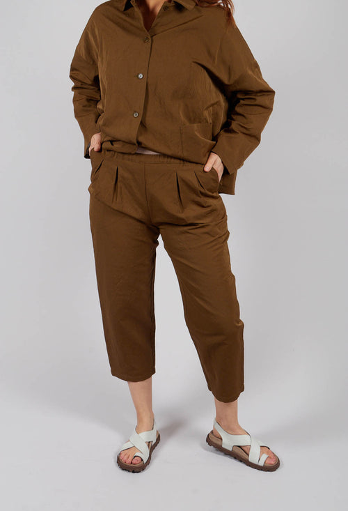 Barrel Leg Trouser in Military Green