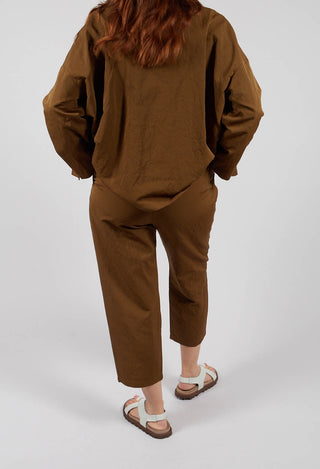 Barrel Leg Trouser in Military Green