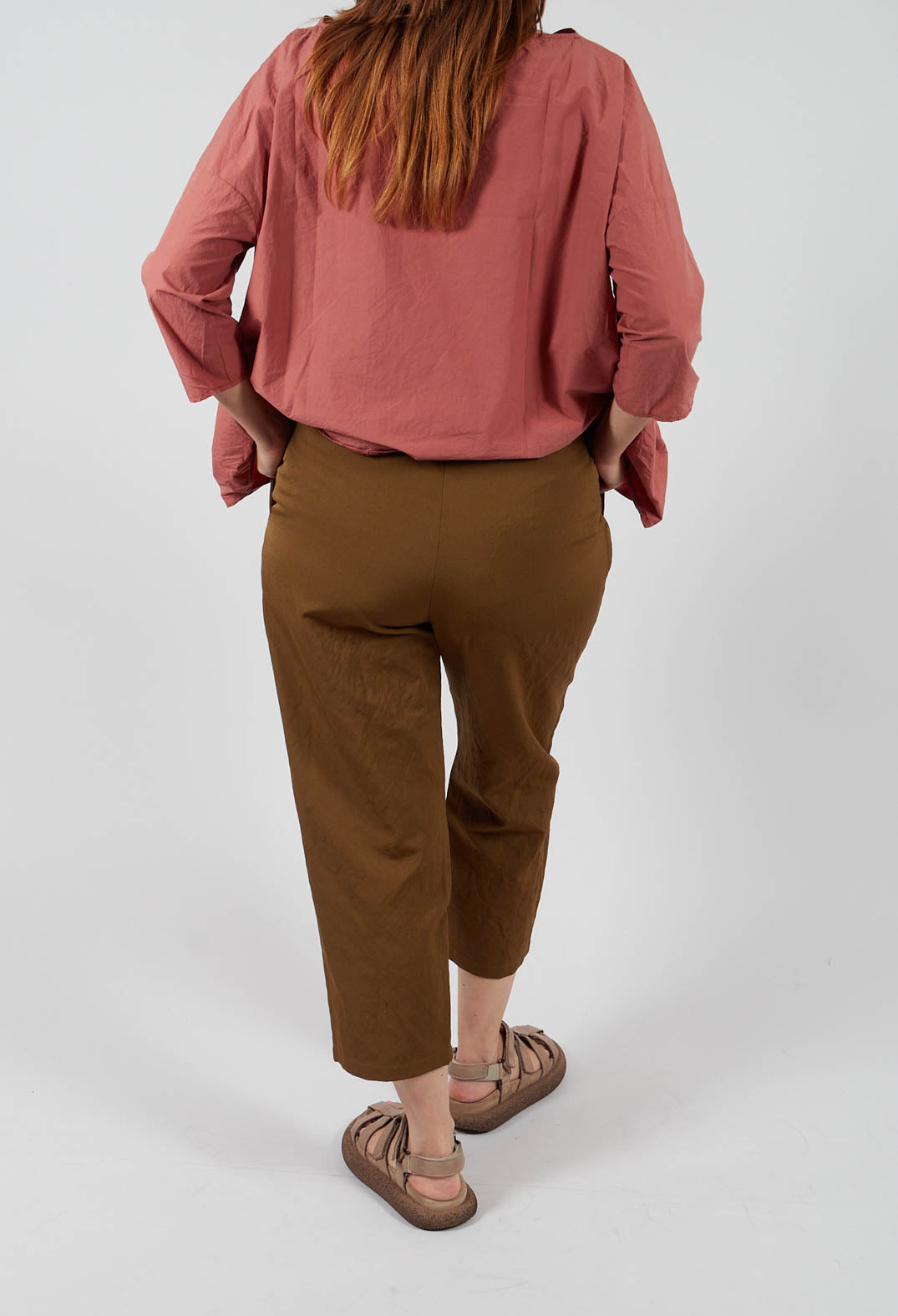Barrel Leg Trouser in Military Green